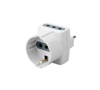 V-TAC Adaptateur Multiple Triple Prise schuko Allemand 10A et Prises 2P+T 10A Standard Italien - SKU 8723