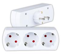 V-TAC Adaptateur Multiprise Triple Murale - 3 Prises - Bloc Multiprises avec Prises 16A Shuko pour Maison, Bureau, Magasin, Garage - 250V - Compact et Pratique - Électrique - Blanc