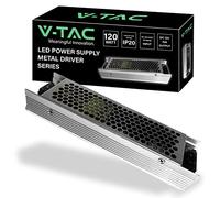 V-TAC Bloc d'alimentation professionnel pour bandes LED 120 W 12 V 10 A - Transformateur en métal pour appareils électroniques, appareils photo, écrans - Ultra fin - CA : 85-265 V