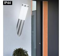 V-TAC Applique murale extérieure VT-832 8623 E27 acier inoxydable opale blanche IP44