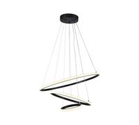 V-TAC Lampadario LED Suspendu 3 Cercles 32W Lumière Chaude Blanc Noir VT-7816 T]