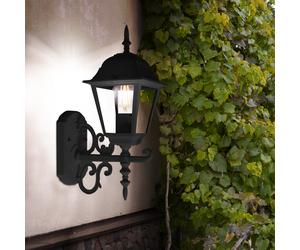 V-Tac Lampe Murale Extérieure, Wandlaterne Antik, Alu Noir, Verre Clair