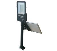 Lampadaire solaire V-TAC - 50W - IP65 Waterproof - Noir - 4000 Lumens - 6000K
