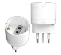 V-TAC Lot de 2 adaptateurs Schuko vers fiche 10 A - 2 pièces - Prise unique 10 A 2P+T bipas/Schuko et prise italienne 10 A - Courant pour maison, bureau, magasin, entreprise
