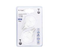 V-TAC Lot de 2 ampoules LED E14 5,5 W = 40 W, SMD mini-globe lumière naturelle 4000 K