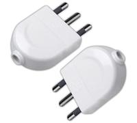V-TAC Lot de 2 prises électriques italiennes 16 A - Design peu encombrant - 2 prises plates avec sortie câble droite - pour maison, garage, magasin, bureau, entreprise - Charge maximale 1500 W