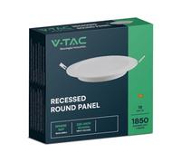 V-TAC Panneau LED encastré VT-61018 18W 4000K 1850 lm Rond Ø22,8 cm Blanc