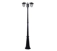 Lampadaire extérieur noir ALU éclairage sur pied lanterne de jardin terrasses candélabres verre V-TAC 7062