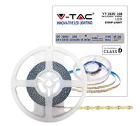 V-TAC Ruban LED bobine de 5 mètres 18 W au mètre ruban lumineux SMD 2835 Couleur de la lumière blanche froide 6500 K d'intérieur avec bande adhésive, alimentée à 24 V.