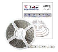 V-TAC Ruban LED bobine de 5 mètres 3,5 W au mètre ruban lumineux SMD 5050 couleur de la lumière RVB d'extérieur avec bande adhésive et couverture en silicone, alimenté à 12 V.