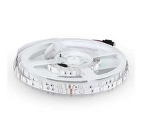 V-TAC Ruban LED bobine de 5 mètres 6 W au mètre ruban lumineux SMD 5050 couleur de la lumière RVB d'intérieur avec bande adhésive, alimenté à 12 V.