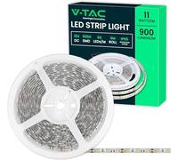 V-TAC Ruban LED Extérieur Étanche IP65-5 Mètres - SMD 5050 - Bande à LED Lumineuse 3000K Blanc Chaud - Ruban LED d'Extérieur avec Bande Adhésive et Flexible pour Jardin, Terrasse, Maison - 12V