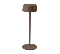 V-TAC VT-7562 Lampe de table Poldina LED 2W blanc chaud 3000K avec batterie rechargeable bouton tactile ON/OFF dimmable couleur corten IP54 - SKU 6821