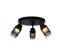 Plafonnier LED pour salon, noir, spots orientables, L 46 cm