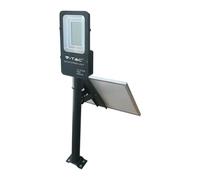Lampadaire solaire V-TAC - 50W - IP65 Waterproof - Noir - 4000 Lumens - 6000K
