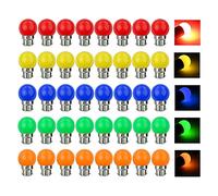 V-TOO Ampoule LED Couleur B22 3W équivalente 30W 240LM AC 220V-240V B22 Baïonnette Ampoules Guirlande Couleur LED Ampoules Multicolore pour Maison Bar Fête Décoration d'ambiance - Lot de 40