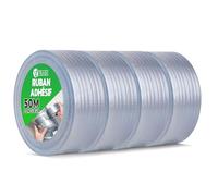 V1 TRADE Duct Tape Gris 48mm x 50m - Scotch Américain Étanche Pour Réparations - Ruban Adhésif Toilé Extra Fort - Résistant À L’Eau - 4 Rouleaux Pour Intérieur Et Extérieur