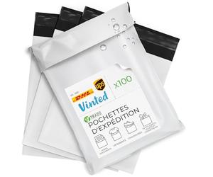V1 TRADE Pochette envoie colis vinted 18x25cm - Emballage Colis 100pcs | Enveloppe Plastique Expedition Auto-adhésifs, Sac Vinted pour vêtements, e-commerce envois
