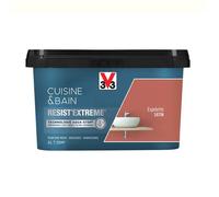 V33 116910 Peinture multi-supports monocouche Cuisine et Bain Resist'Extrême Satin,Espelette,2 L