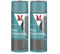 V33 - Aérosol - Bombe Peinture Extérieure Multi-matériaux - Peinture Antirouille - Mobiliers, Fenêtres, Portails, Grilles - Séchage Rapide et Tendu Bon - Teinte Taupe Satin - 400 ml (Lot de 2)