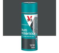 V33 Bombe Peinture Extérieure Multi-matériaux Anthracite Satin 400ml | RAL 7016, Aérosol, Antirouille, Mobiliers, Fenêtres, Portails, Grilles, Séchage Rapide, Tendu Bon