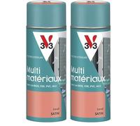 V33 Bombe Peinture Extérieure Multi-matériaux Corail Satin 400ml (Lot de 2)