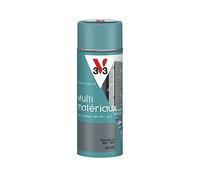 V33 Bombe Peinture Extérieure Multi-matériaux Gris Bleuté Satin 400ml | RAL 7031, Aérosol, Antirouille, Mobiliers, Fenêtres, Portails, Grilles, Séchage Rapide et Tendu Bon