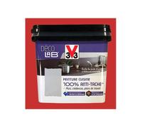 V33 Déco LAB Peinture Cuisine 100% Anti-Tâche Rouge Piment 0,75 L