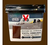 V33 Déco LAB Peinture Sol Intérieur 100% Carrelages Rouille 0,75 L