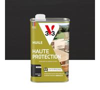 V33 Huile Bois Extérieur Haute Protection Anthracite Mat 1L | Pour mobilier de jardin - Haute résistance eau, UV et graisses - Sans essuyage et effet perlant - Résine d'origine végétale
