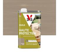 V33 Huile Bois Extérieur Haute Protection Bois Grisé Mat 1L | Pour mobilier de jardin - Haute résistance eau, UV et graisses - Sans essuyage et effet perlant - Résine d'origine végétale