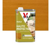 V33 Huile Bois Extérieur Haute Protection Chêne Clair Mat 1L | Pour mobilier de jardin - Haute résistance eau, UV et graisses - Sans essuyage et effet perlant - Résine d'origine végétale
