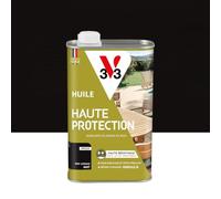V33 Huile Bois Extérieur Haute Protection Noir Carbone Mat 1L