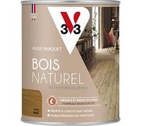 V33 Huile parquet bois naturel, Miel Mat 0,75L | Toutes essences de bois, Résiste à l'eau et aux taches