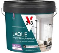 V33 - Laque Haute Performance - Peinture blanche multi-supports - Peinture Intérieure & Extérieure - Haute Résistance aux Chocs & Taches - Haute Adhérence - Blanc Eclatant - Autolissant - Velours 10L