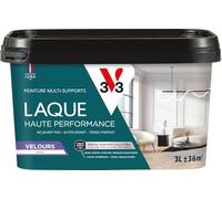 V33 - Laque Haute Performance - Peinture blanche multi-supports - Peinture Intérieure & Extérieure - Haute Résistance aux Chocs & Taches - Haute Adhérence - Blanc Eclatant - Autolissant - Velours - 3L