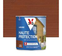 V33 Lasure Bois extérieur Acajou satin - Haute Protection 8 ans - Haute résistance hydrofuge et anti-UV - Résiste aux variations du bois - Ecolabel, résine d'origine végétale - 0,75L