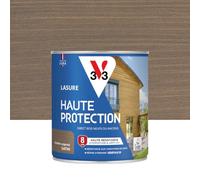 V33 Lasure Bois extérieur Cèdre argenté satin - Haute Protection 8 ans - Haute résistance hydrofuge et anti-UV - Résiste aux variations du bois - Ecolabel, résine d'origine végétale - 0,75L