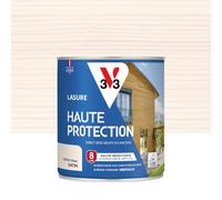 V33 Lasure Bois extérieur Cèdre blanc satin - Haute Protection 8 ans - Haute résistance hydrofuge et anti-UV - Résiste aux variations du bois - Ecolabel, résine d'origine végétale - 0,75L
