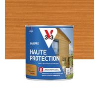V33 Lasure Bois extérieur Chêne doré satin - Haute Protection 8 ans - Haute résistance hydrofuge et anti-UV - Résiste aux variations du bois - Ecolabel, résine d'origine végétale - 0,75L