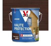 V33 Lasure Bois extérieur Chêne foncé satin - Haute Protection 8 ans - Haute résistance hydrofuge et anti-UV - Résiste aux variations du bois - Ecolabel, résine d'origine végétale - 2,5L