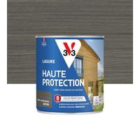 V33 Lasure Bois extérieur Gris anthracite satin - Haute Protection 8 ans - Haute résistance hydrofuge et anti-UV - Résiste aux variations du bois - Ecolabel, résine d'origine végétale - 0,75L