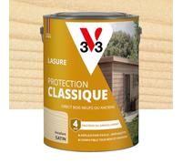 V33 Lasure Bois extérieur Incolore - Protection Classique 4 ans - Protège du grisaillement - Direct bois neufs ou anciens - Texture anti-goutte - 5L