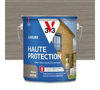 V33 Lasure Bois extérieur Poivre satin - Haute Protection 8 ans - Haute résistance hydrofuge et anti-UV - Résiste aux variations du bois - Ecolabel, résine d'origine végétale - 2,5L