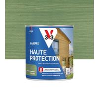 V33 Lasure Bois extérieur Vert provence satin - Haute Protection 8 ans - Haute résistance hydrofuge et anti-UV - Résiste aux variations du bois - Ecolabel, résine d'origine végétale - 0,75L