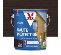 V33 Lasure Bois extérieur Wengé satin - Haute Protection 8 ans - Haute résistance hydrofuge et anti-UV - Résiste aux variations du bois - Ecolabel, résine d'origine végétale - 2,5L