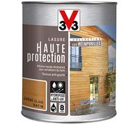 V33 Lasure haute protection 8 ans, Les intemporelles, Chêne clair satin, 1L