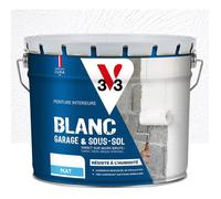 V33 Peinture blanche mat 10L - Blanc Garage & Sous-Sol, FIXALITHE® (intérieur)