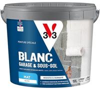 V33 - Peinture Intérieure Garage Et Sous-sol Blanc Mat 10l