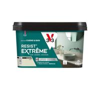 V33 Peinture Cuisine & Bain Résist' Extrême Beige Sable Velours 2L | Murs, Boiseries, Radiateurs - Anti-taches - Ultra lessivable - Préserve de l'humidité - Résine d'origine végétale